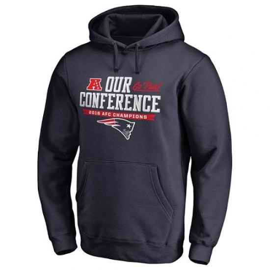 NFL Mens New England Patriots Pro Line by Fanatics Branded Navy 2016 AFC Conference Champions Big Tall Our Conference Pullover Hoodie